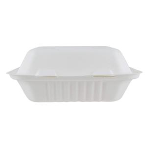 Quality Logo Customized Sugarcane Clamshell Food Container Take Away 3 Compartment wholesale