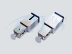 SC Male to Female Fiber Optic Attenuator Blue / Green With Metal Housing