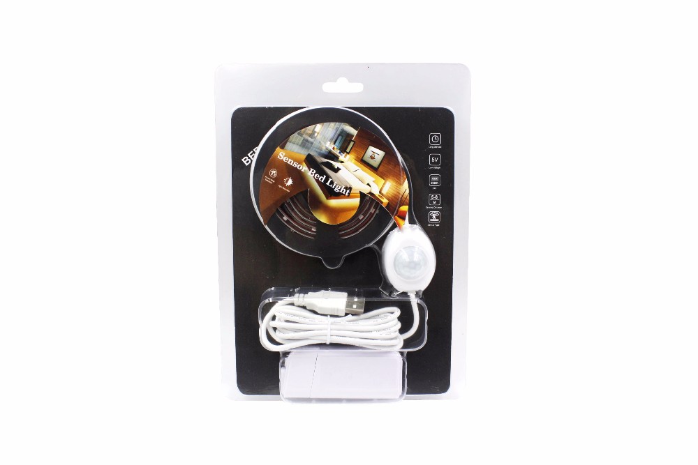 Usb 7000K Motion Sensor LED Strip 3000mm Motion Activated Under Bed Light
