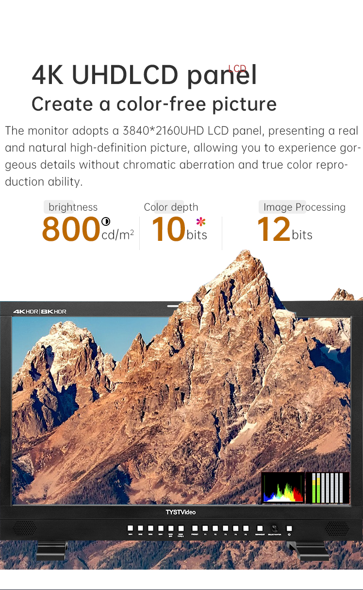 3840*2160 TYST 27 Inch Professional Monitor Supporting HDR Gamma EOTF Mode SDR and HDR Image Comparison