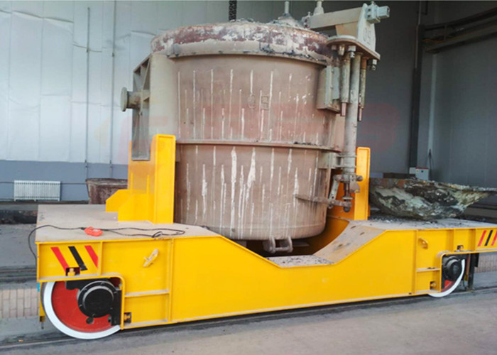moter driven machine electric rail flatbed ladle transfer car can customized hydraulic lifting rail transfer car