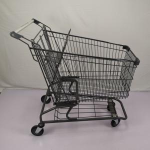 Quality 150L Grey Metal Shopping Trolley Zinc Powder Coating Steel Shopping Cart wholesale