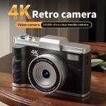 4K Retro Digital Camera 3inch Screen Entry-Level Kids Campus HD Zoom Photography
