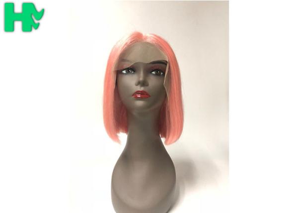 HF Peruvian Virgin Natural Human Hair Wigs , Lace Frontal Silky Straight Wave