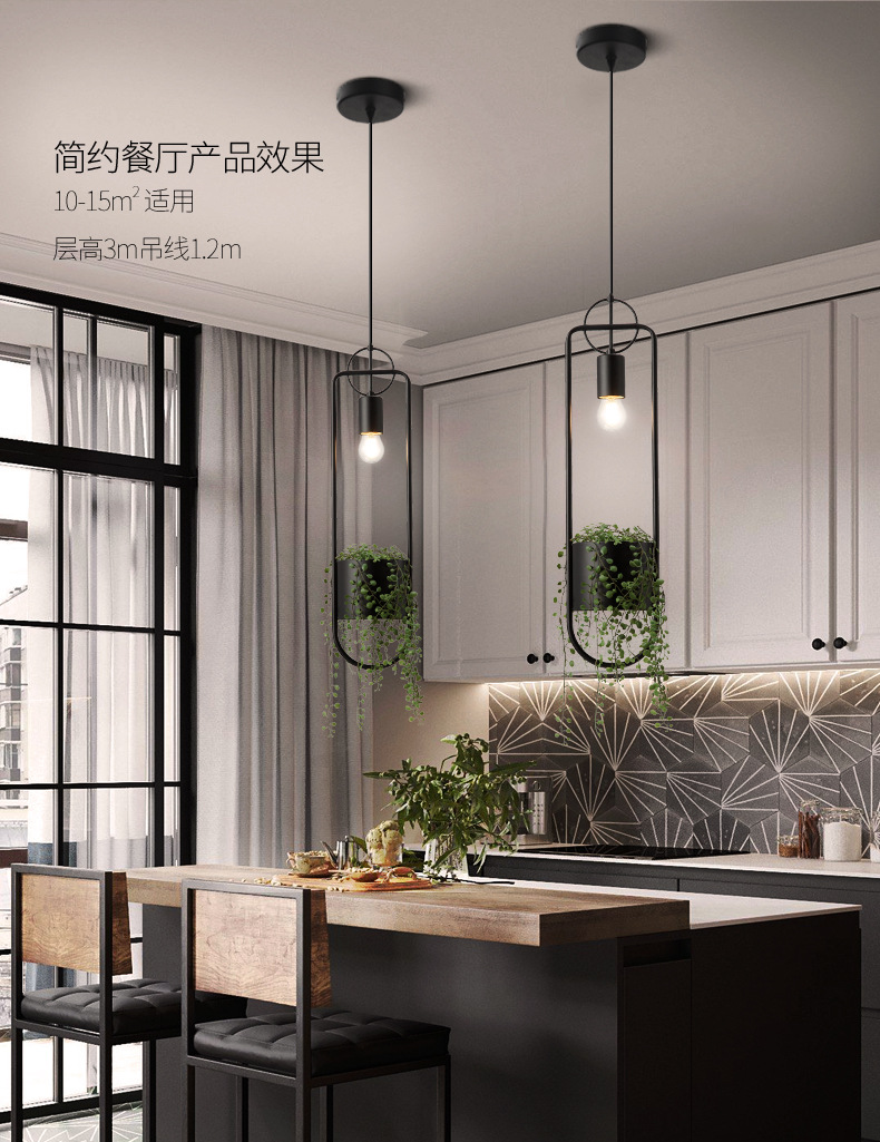Nordic Iron Pendant Light Home Deco Living Room Dining Room Industrial plant pendant light(WH-VP-190)