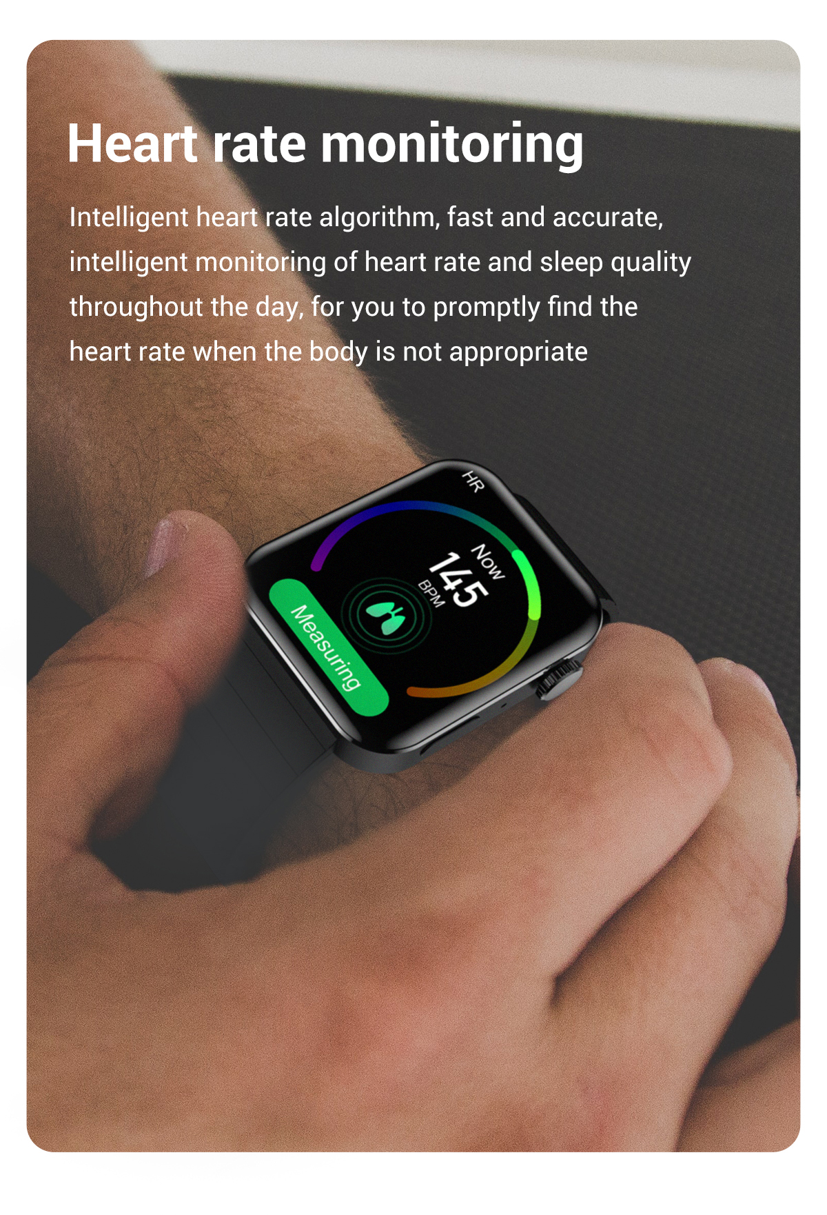 Full Touch Screen 1.78inch Bluetooth Health Watch Heart Rate Sensor