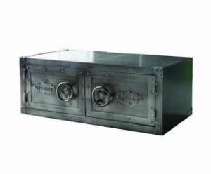 Quality 2 Door Industrial Iron Metal Distressed TV Stand End Table With Wheels wholesale