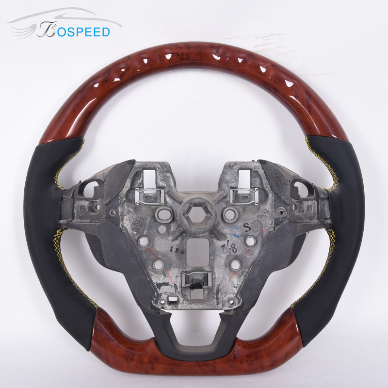 Custom Mahogany Ford Carbon Fiber Steering Wheel Smooth Leather F150