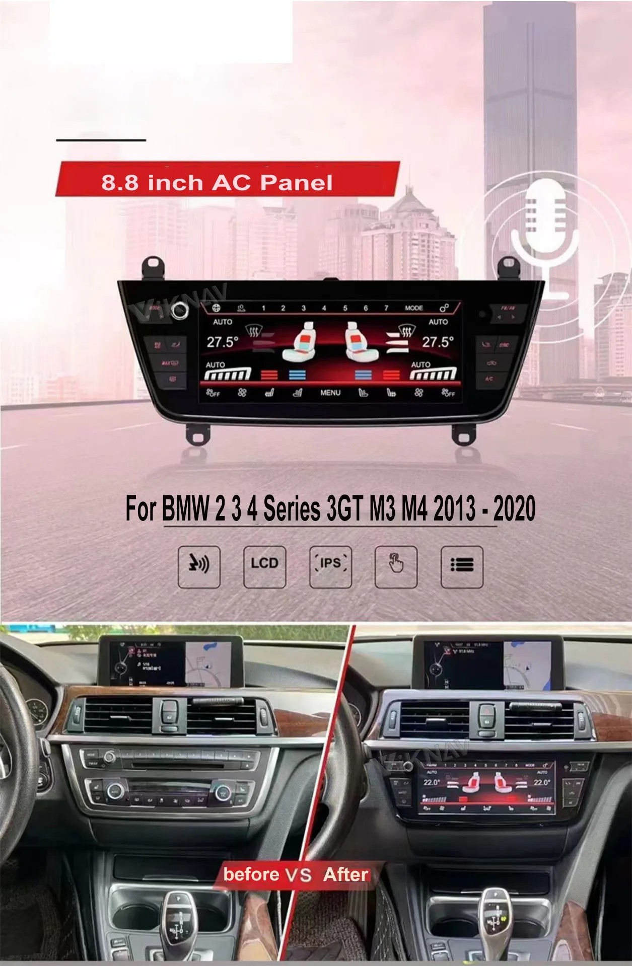 2013-2020 BMW 2 3 4 Series 3GT M3 M4 8.8-inch Air Conditioning Screen AC Panel digital touch screen