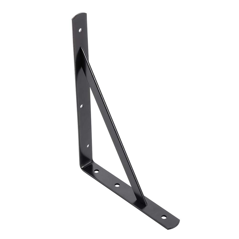 12x8 Heavy Duty Shelf L Brackets Support Corner Brace Joint Right Angle Bracket Black