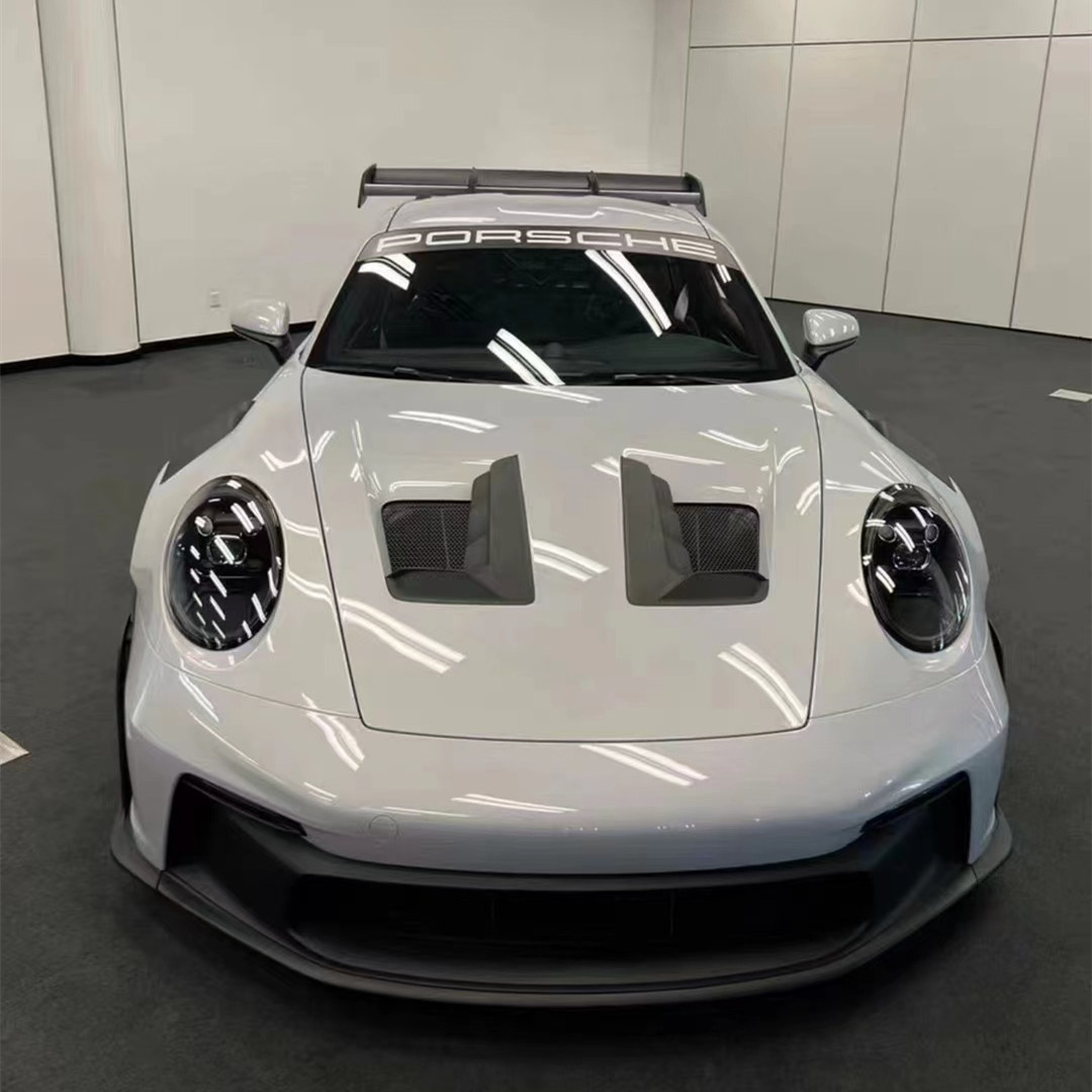 Blue Porsche Body Kit 992 GT3RS Style Dry Carbon Fiber Hood