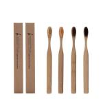 Bamboo Eco Friendly Travel Toothbrush Green Compostable wooden handle toothbrush