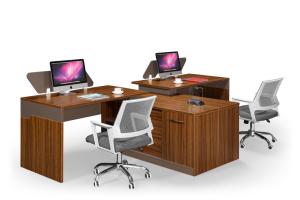 Quality Wooden Legs Office Workstation Table , Mobile Cabinet Workstation Panel Wood Style wholesale