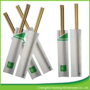 Quality 24cm Natural disposable Tensoge Bamboo Chopsticks Open Paper Packing For Barbecue wholesale