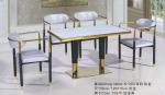 Anti Collision 150*90*75cm Wrought Iron Marble Table