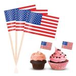 6.5cm Decorative Cocktail Stick Flags Wooden Cake Burger Toothpick Flags
