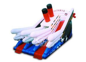 Quality Commercial kids giant inflatable titanic slide board wholesale