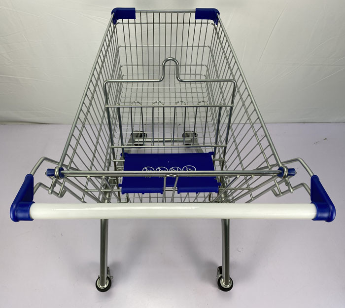 Regular European Shopping Trolley 125L Steel Supermarket Shopping Cart 110Kg Loading Capacity