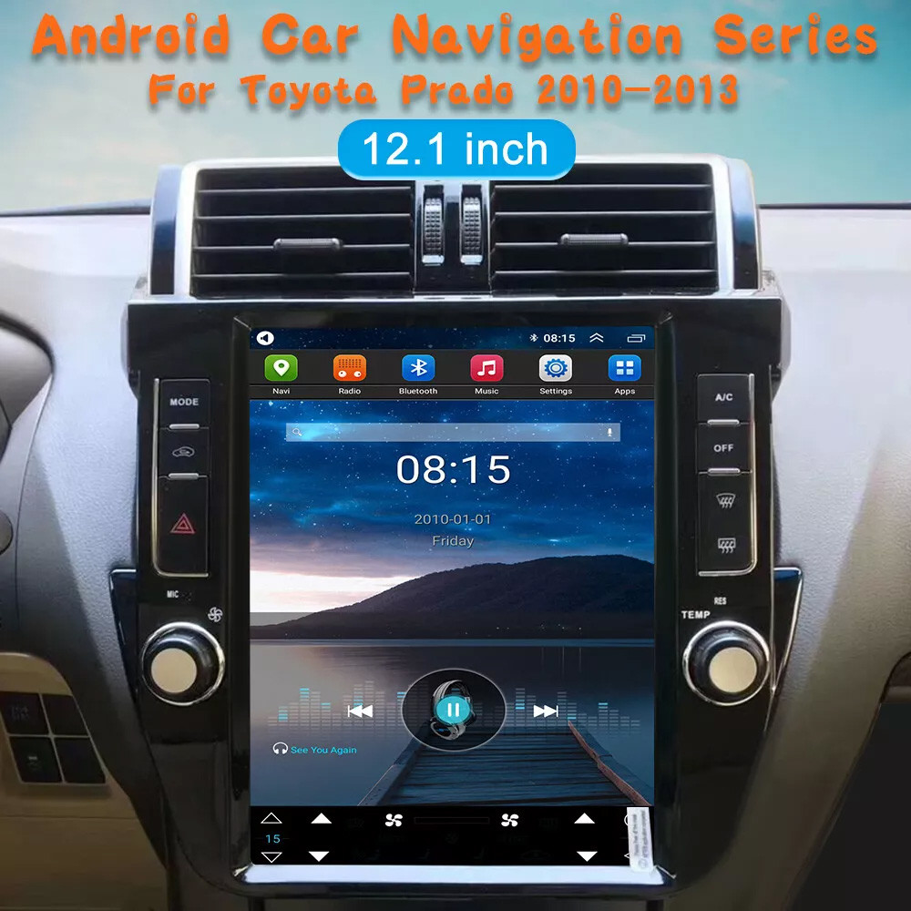 Vertical Screen Android Car Navigation GPS 12.1'' Tesla Style For Toyota Prado