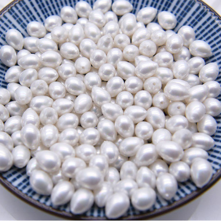 Whtie Color 6mm x 8mm Pear Shape Shell Imitation Pearls Loose Beads for DIY Handmade