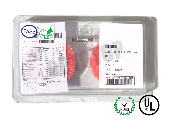 Grade P Fiber Optic Isolator High Power 0.25 / 0.9mm Low Polarization Mode Dispersion