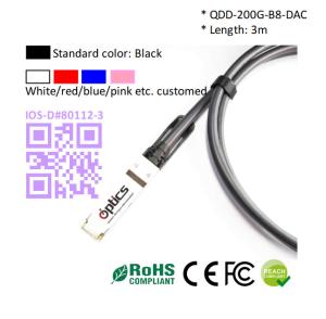 Quality 200G QSFPDD to 8x25G SFP28 Breakout DAC(Direct Attach Cable) Cables (Passive) 3M 200G QSFPDD DAC wholesale