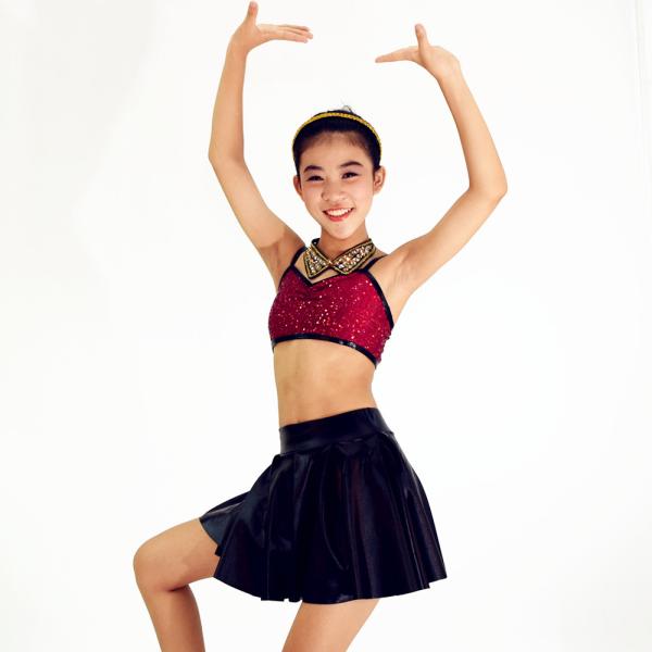 Passionate Modern Dance Wear Rhinestones Collar Seperated Imitation Leather