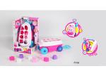 Pink Building Blocks Educational Toys For Kids Age 3 Years / Animal Trolley Cart