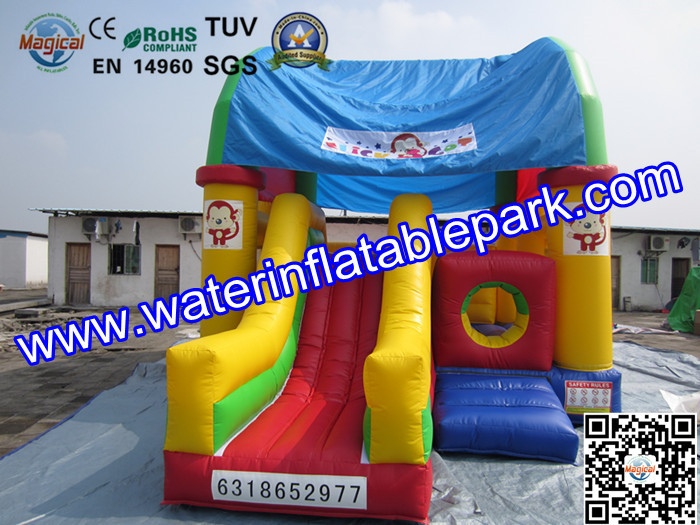 CE Certificated Inflatable Bouncy Castle , Kids Inflatable Bouncer With Slide