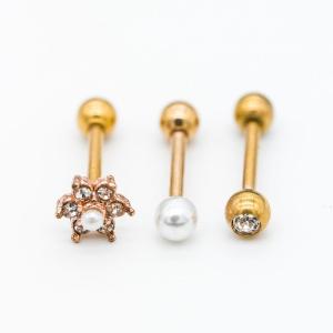 Quality Faux Pearl Cartilage Piercing Earrings 18G 8mm Rose Gold Ear Stud wholesale
