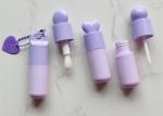 5ml Bubble Round Purple Lip Gloss Packaging Tube with Large Brush Plastic Tube