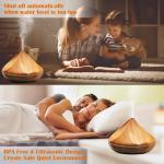 Whisper-Quiet 300ML Wood Grain Bud Shape Aromatherapy Essential Oil Aroma