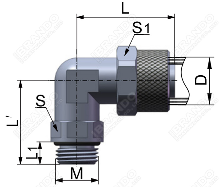 Fast Twist Pneumatic Hose Fittings Male 90 Degree Elbow 1/8'' 1/4''