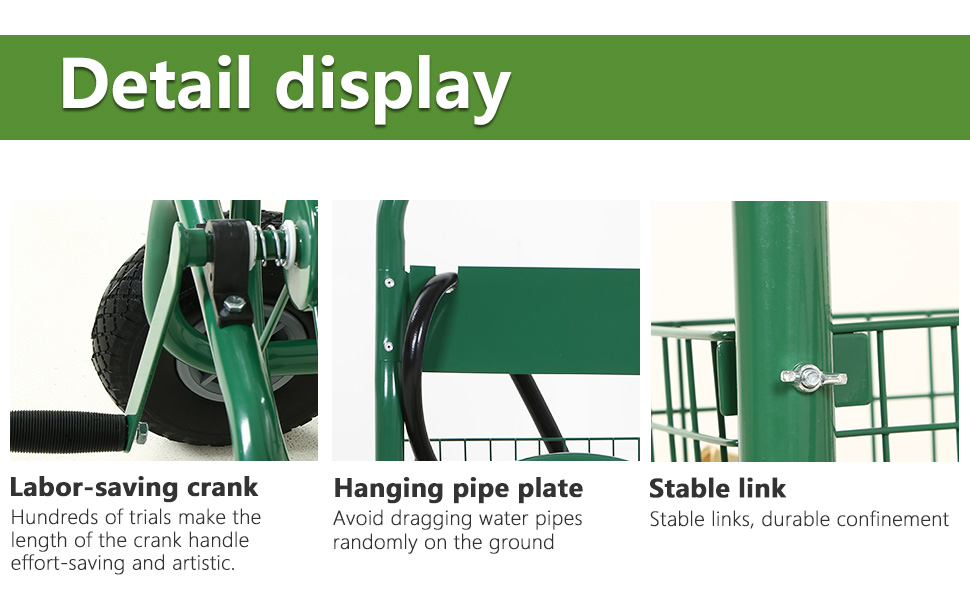 GOURD Outdoor Yard Water Planting Truck Garden Water Hose Reel Cart