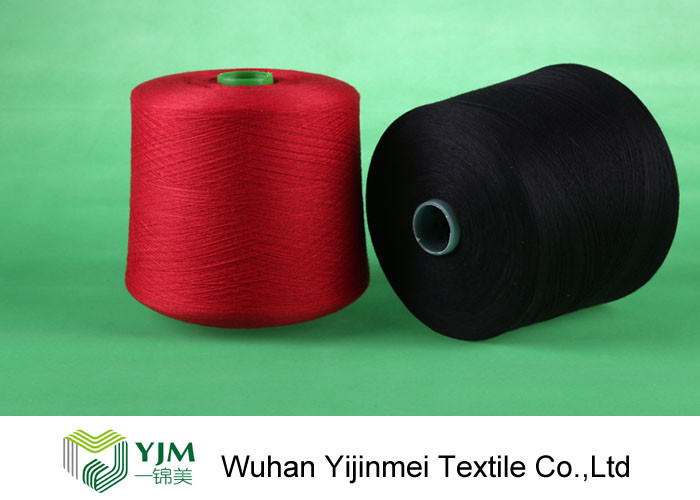 Red / White / Yellow Z Twist Polyester Dyed Yarn For Virgin Sewing Thread