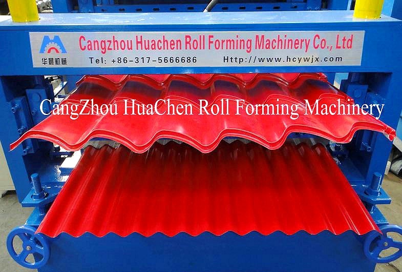 1250mm Double Layer Roll Forming Machine For Arc Cut Roofing Panel