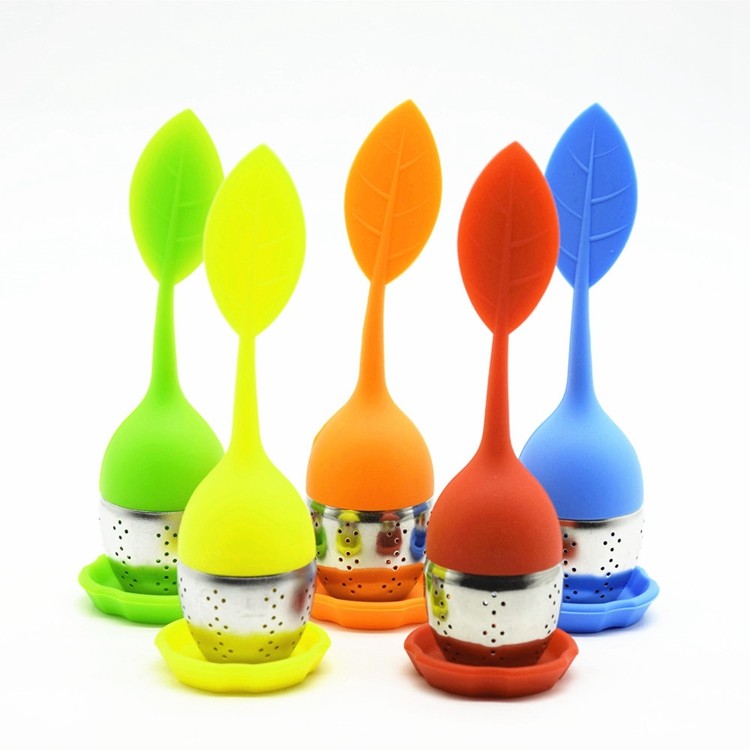 Amazon Hot Stainless Steel BPA-Free Silicone Strainer Loose Leaf Tea Infuser for Black Green Loose Tea Mug