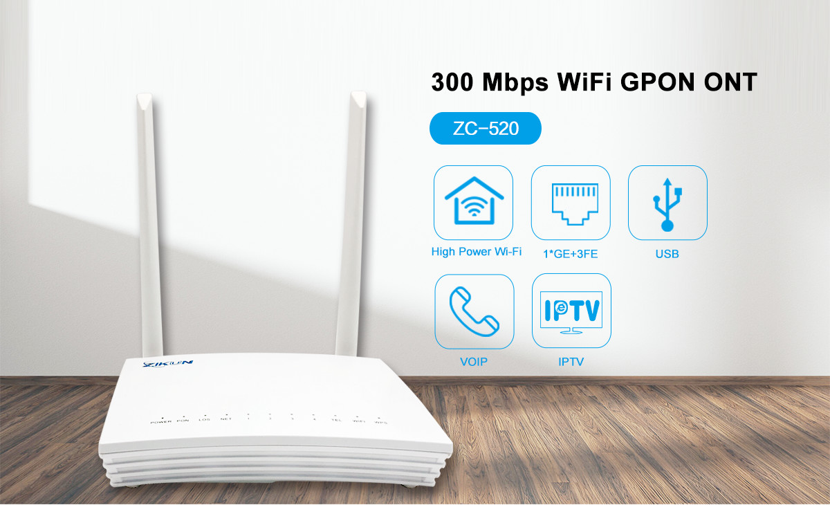 1GE 3FE 2.4G WiFi ONU Optical Network Unit Smart Home Gateway GPON HGU ONT