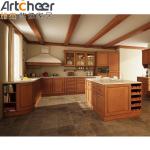 Stylish and Durable Mahogany Kitchen Cabinets with Solid Wood Frame in Modern