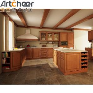 Quality Stylish and Durable Mahogany Kitchen Cabinets with Solid Wood Frame in Modern Style wholesale