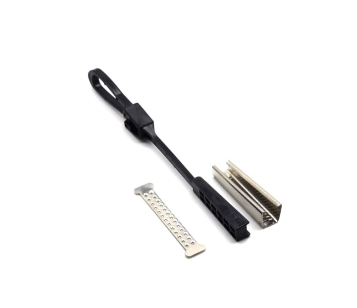 FTTH Nylon and Metal Flat Wire Fiber Optic Cable Clamp with Flexible Nylon Material
