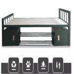 Powder Coated Sturdy Army Gray Green Color Steel Bed With Bottom Locker