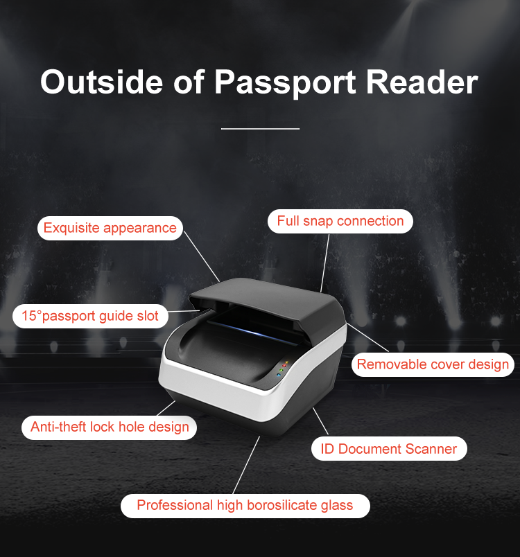 SINOSECU Identity Verification Passport and ID Card Scanner 500 DPI Optical Resolution