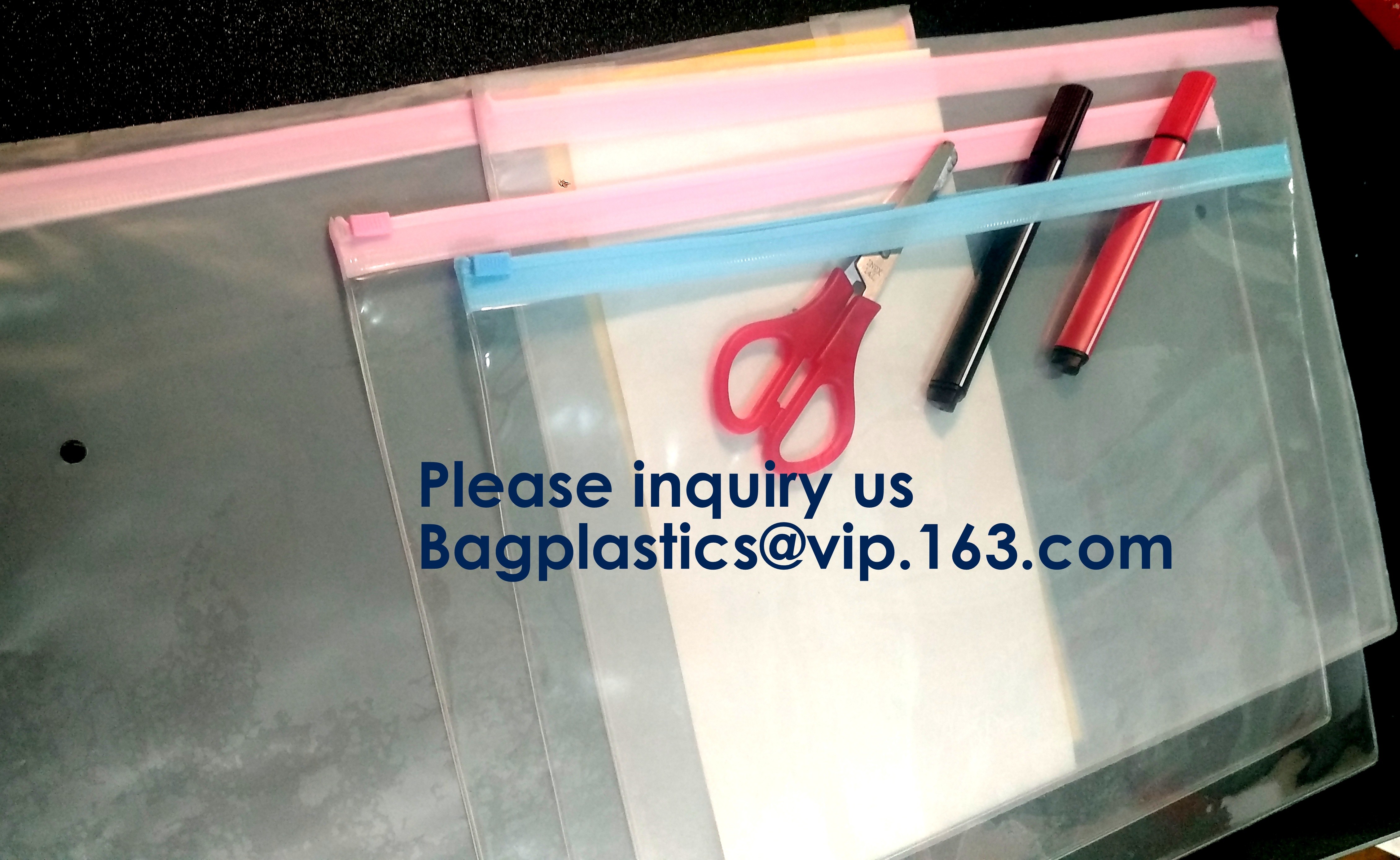 File Packing Bag With Zipper K Zipper File Bag PVC Document Plastic Bag,Zipper Pouch Zipper File Bags File Holders