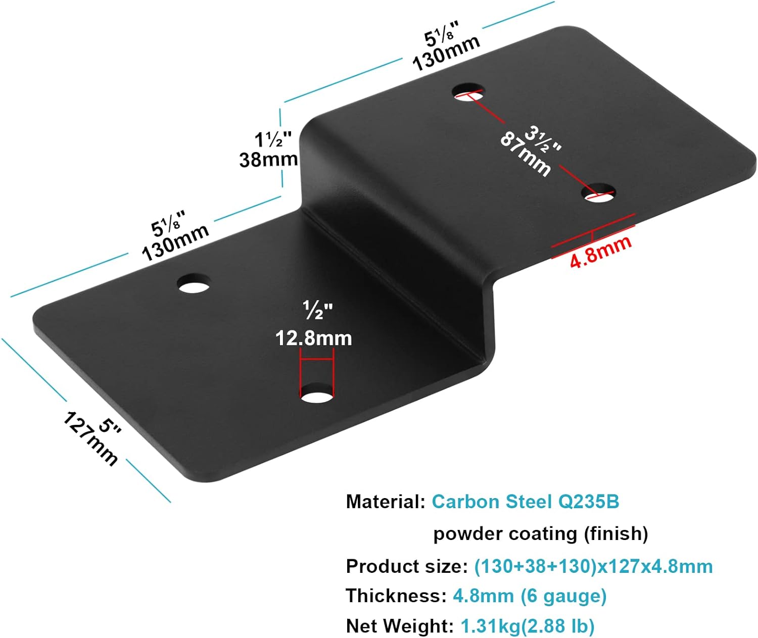 Single-side Bracket Z Bracket for Wood Shelves Fixing Lumber Connector Pergola Brackets