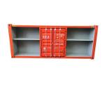 Living Room Container Style Cabinet Center Table Orange Color Industrial Cabinet