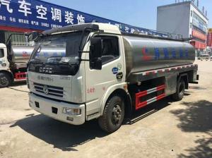 Quality 304 Stainless Steel Tanker Trailers , Dongfeng 8cbm Fresh Milk Delivery Tanker Truck wholesale