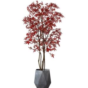 Quality Height 180cm Artificial Potted Floor Plants Bonsai Autumn Red Maple Tree wholesale