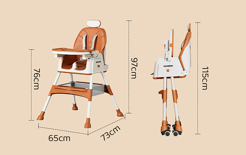 Multi Functional Portable Baby Dining Chair In Brown/Pink/Sky Blue/Green/Grey