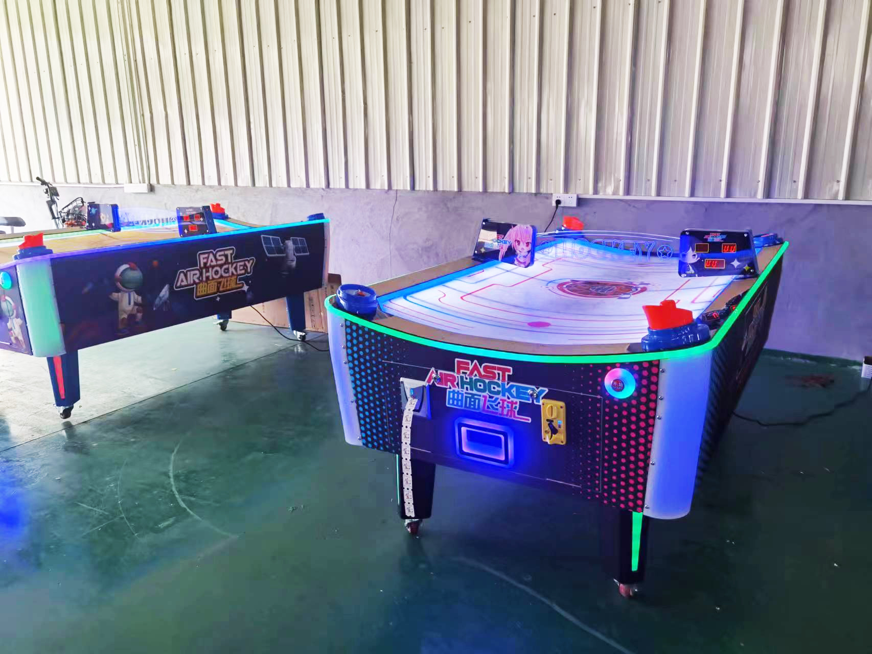 Amusement Center Electric Hockey Table Game Machine Coin Pusher Type